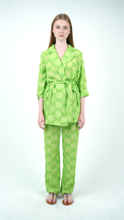 Kimono Jacquard Élégant-Vert