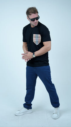 T-Shirt Burberry Classique Avec Poche À Motif Tartan