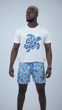 Short De Bain 'Motif Crustacés'