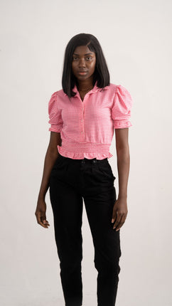 Chemise Vichy à Carreaux Rose