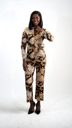 Combinaison Chic à Imprimée Luxueuse