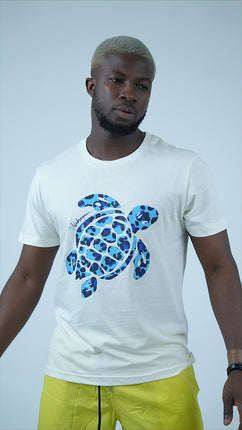 T-Shirt Vilebrequin avec Imprimé Tortue Tropicale