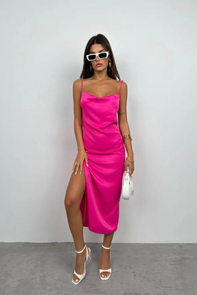 Robe Rose Satinée Chic