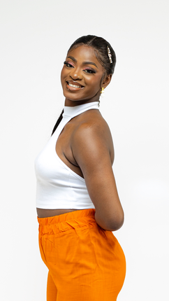 Top Côtelé Halter Blanc