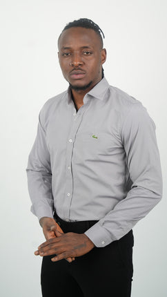 Chemise Lacoste Grise Stylé Pour Hommes