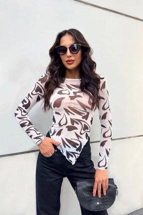 Top à Motifs de Cœur