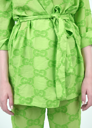 Ensemble de Détente Chic à Imprimé Gucci-Vert