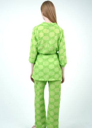 Ensemble de Détente Chic à Imprimé Gucci-Vert