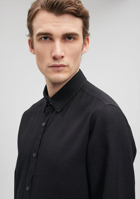 Chemise Mavi Noire Unie Pour Homme