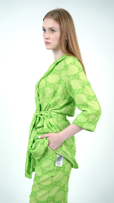 Kimono Jacquard Élégant-Vert