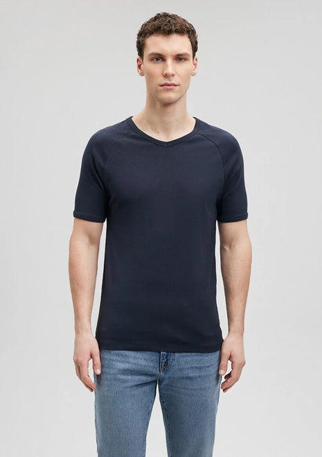 T-Shirt MAVI Slim Fit Bleu Marine à Col En V