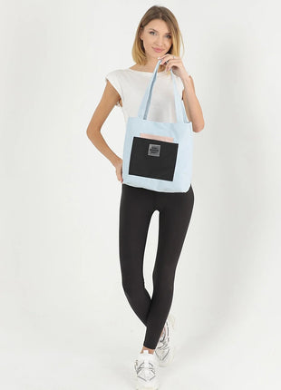 Sac Fourre-Tout En Toile Bleu Clair