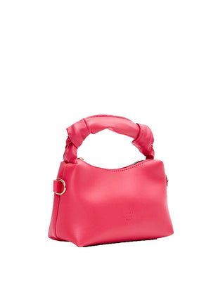 Sac À Main Et Bandoulière En Cuir Original Avec Détail De Nœud En Chaîne - Fuchsia