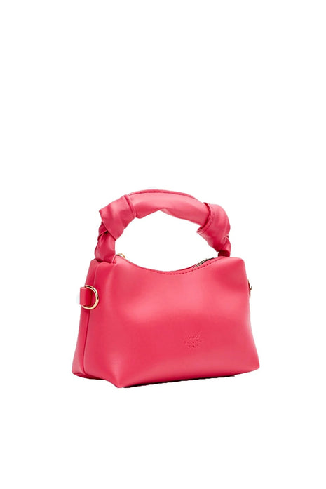 Sac À Main Et Bandoulière En Cuir Original Avec Détail De Nœud En Chaîne - Fuchsia