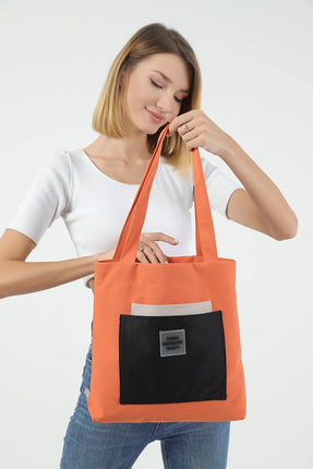 Sac Fourre-Tout En Toile Orange