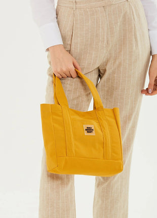 Sac Fourre-Tout En Toile Jaune Avec Poche Avant