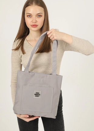 Sac Fourre-Tout En Toile Gris