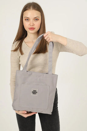 Sac Fourre-Tout En Toile Gris