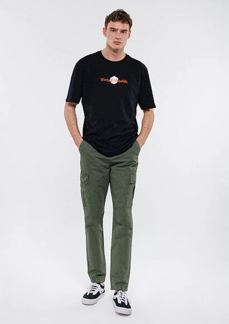 Pantalon Cargo Bleu Vert