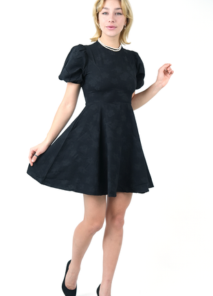 Robe Élégante en Jacquard Noir