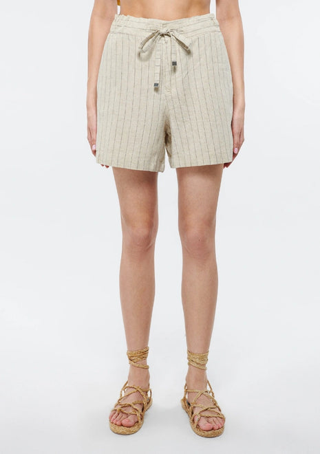 Short Beige à Rayures pour Femme