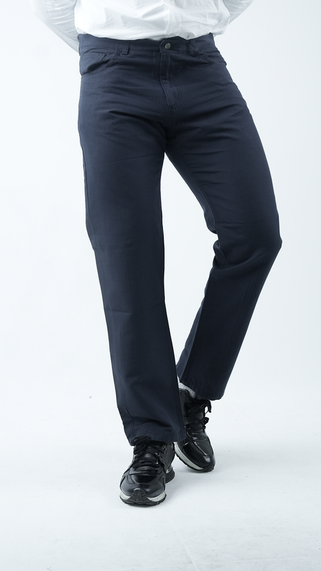 Pantalon Chino Élégant Bleu Foncé