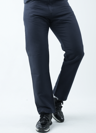 Pantalon Chino Élégant Bleu Foncé