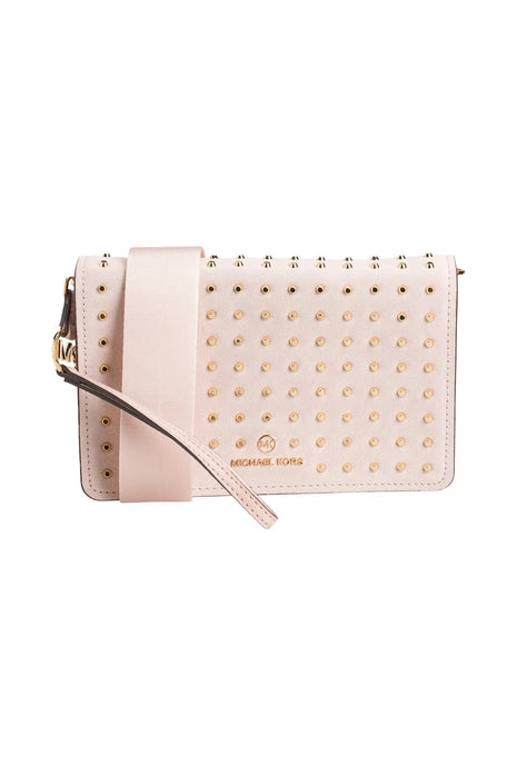 Clutch Michael Kors en cuir rose avec clous dorés