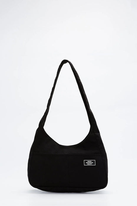 Sac de sport et sac à bandoulière en toile à 3 compartiments - BLACK