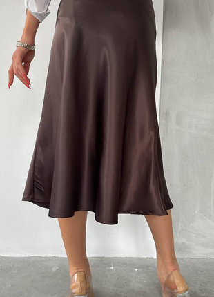 Jupe Midi Marron Fluide