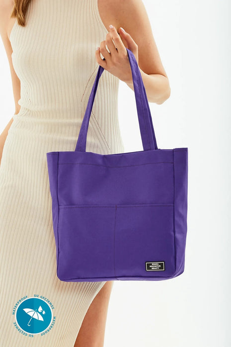 Sac À Bras Et À Bandoulière Étanche Avec 4 Compartiments Avec Détail De Poche-VIOLET