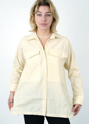 Chemise Texture Contrastée Jaune Pâle