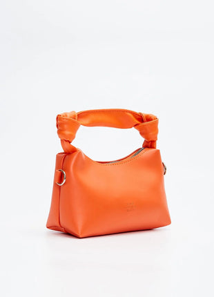 Sac À Main Et Bandoulière En Cuir Original Avec Détail De Nœud En Chaîne - ORANGE