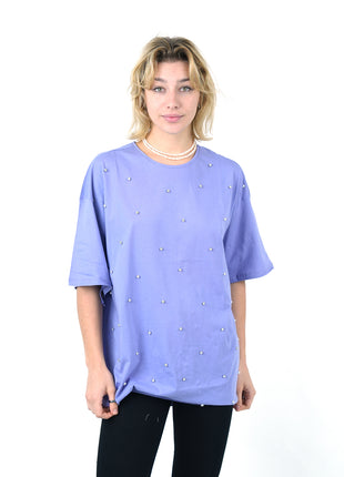 T-Shirt Oversize Pourpre Perlé