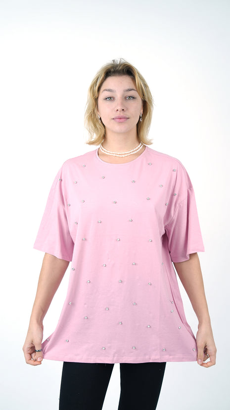 T-Shirt Oversize Rose Perlé