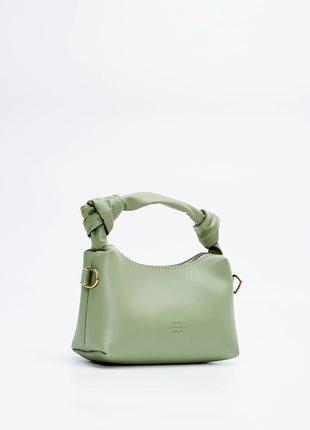 Sac À Main Et Bandoulière En Cuir Original Avec Détail De Nœud En Chaîne - VERT