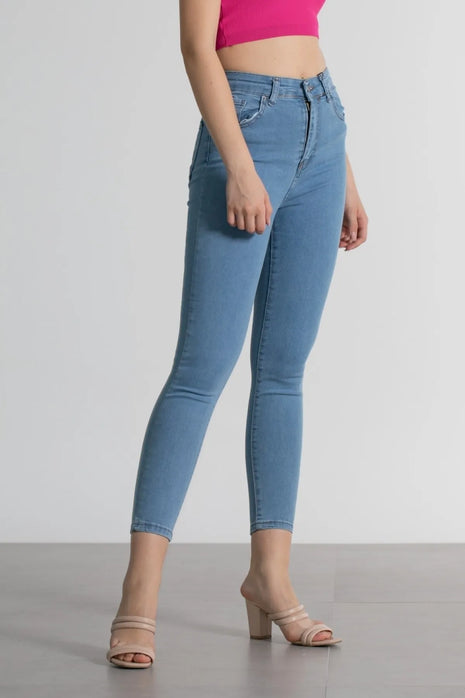 Jeans Skinny Bleu Délavé