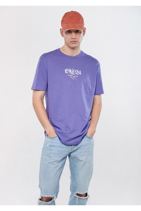 T-shirt MAVI Violet à Imprimé Graphique Pour Homme
