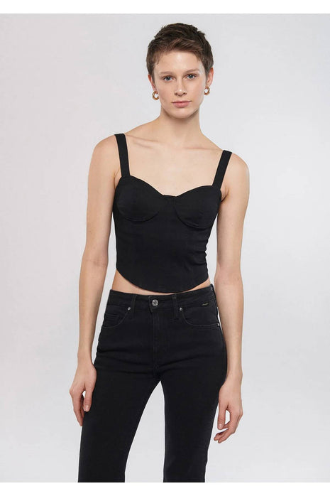 Crop Top Noir Pour Femme