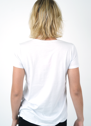 T-Shirt Coton Blanc avec Motif Cœur