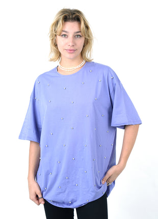 T-Shirt Oversize Pourpre Perlé