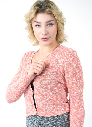 Cardigan Tricoté Rose Moucheté - Haut seulement