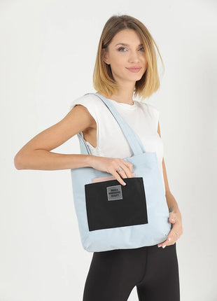 Sac Fourre-Tout En Toile Bleu Clair