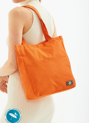 Petit Sac Fourre-Tout En Toile Orange Avec Poche Avant