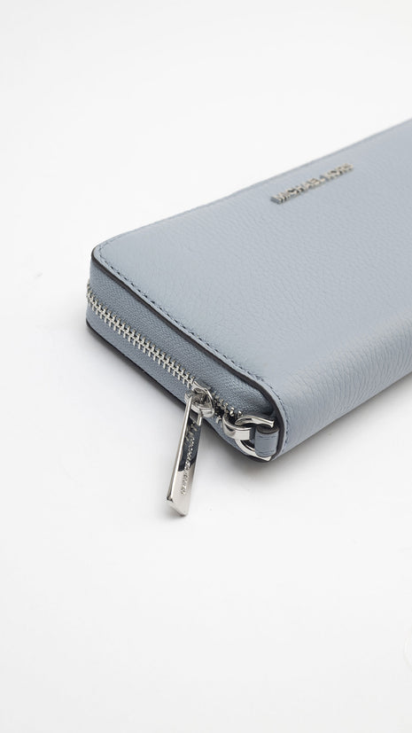 Portefeuille Continental en Cuir Bleu Pastel Michael Kors