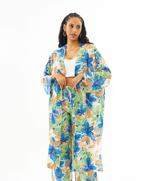 Kimono Fleurie Mi-Longue