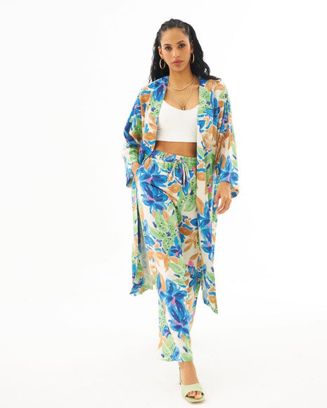 Kimono Fleurie Mi-Longue