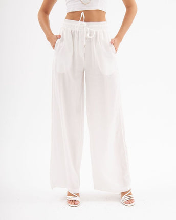 Pantalon Palazzo Aérien Blanc