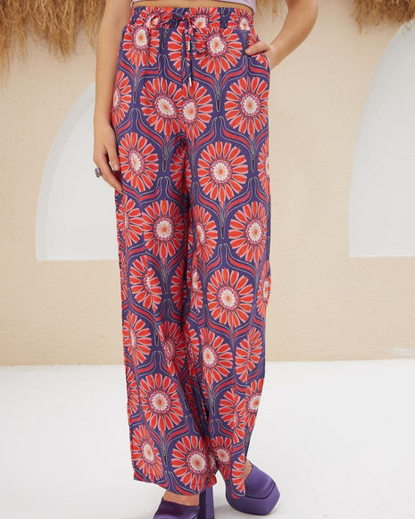 Pantalon Palazzo à Imprimé Floral