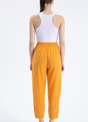 Pantalon Sarouel Aéré à Fentes Latérales - Orange